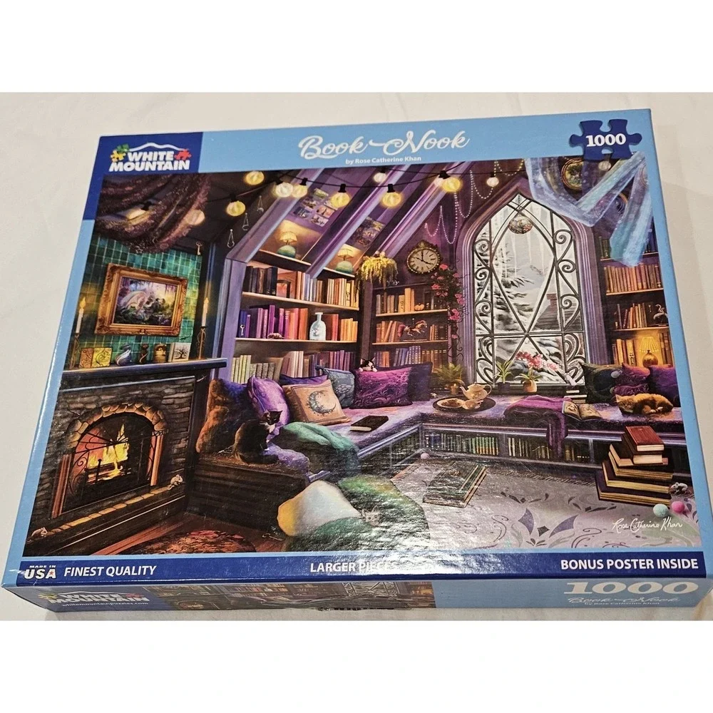 White Mountain Book Nook 1000 Piece Puzzle Rose Catherine Khan